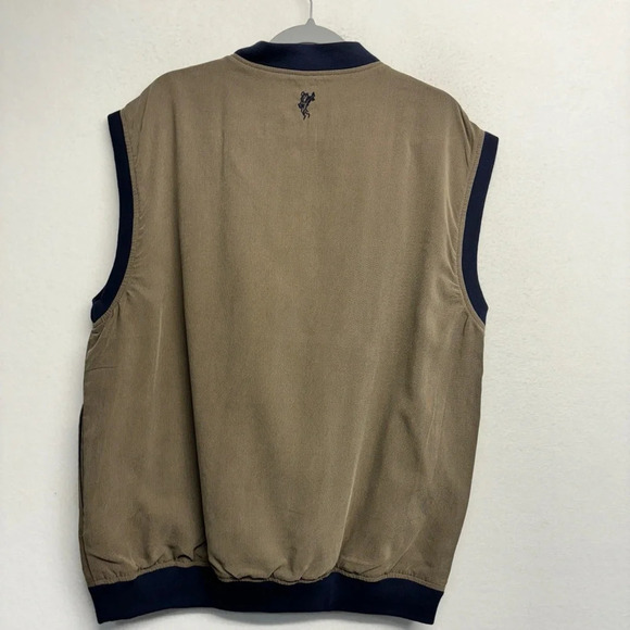 Ashworth Weather Systems Men’s XL Tan Brown Polyester V-Neck Windbreaker Vest - Picture 2 of 6